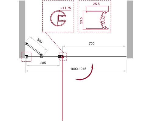 Шторка на ванну BelBagno UNO-V-11-100/150-C-Cr профиль Хром стекло прозрачное