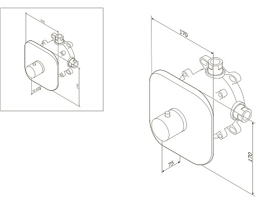 Встраиваемый смеситель AM.PM Sensation F3075500 170 мм