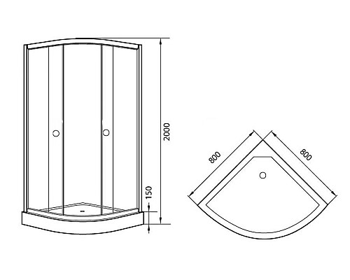 Душевой уголок Agger A01-080MCR 80x80 профиль Хром стекло матовое
