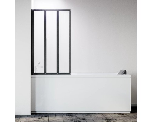 Шторка на ванну Veconi Palau PL-73BL 90 L Черный матовый