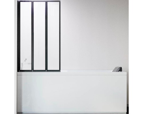 Шторка на ванну Veconi Palau PL-73BL 90 L Черный матовый