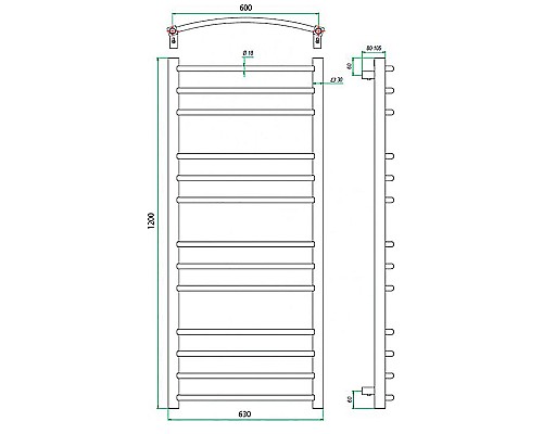 Полотенцесушитель ГРОТА ECOCALMA 63/120