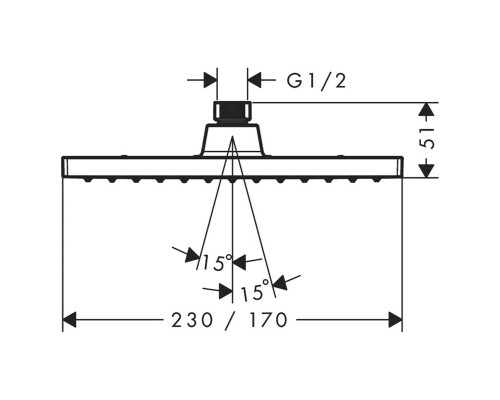 Верхний душ Hansgrohe Vernis Shape черный 26283670