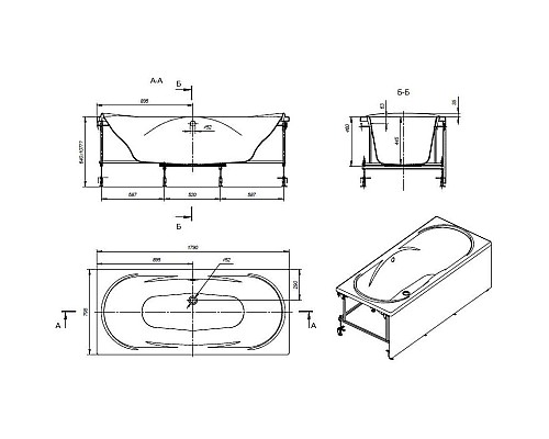 Акриловая ванна Roca Madeira 180x80 248525000