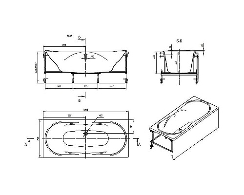 Акриловая ванна Roca Madeira 180x80 248525000