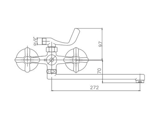 Смеситель для ванны Cron CN2225 универсальный Хром