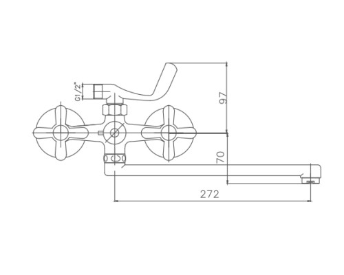Смеситель для ванны Cron CN2225 универсальный Хром