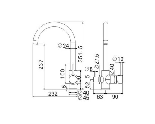 Смеситель для кухни Belz B801 B76801 Хром