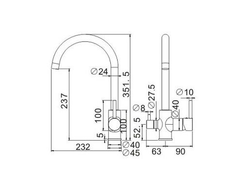 Смеситель для кухни Belz B801 B76801 Хром