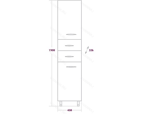 Шкаф пенал Onika Модерн 40.10 Белый