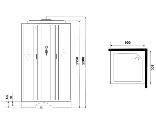 Душевая кабина Niagara Classic 90х90 NG-1101-14P без гидромассажа