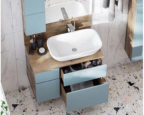 Тумба под раковину Aquaton Мишель 100 1A256901MIX30 подвесная Дуб рустикальный Фьорд