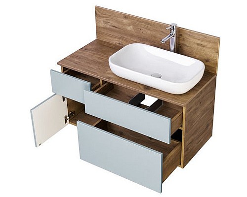 Тумба под раковину Aquaton Мишель 100 1A256901MIX30 подвесная Дуб рустикальный Фьорд