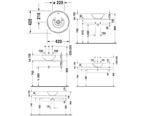 Раковина-чаша Duravit Bacino 42 Белая