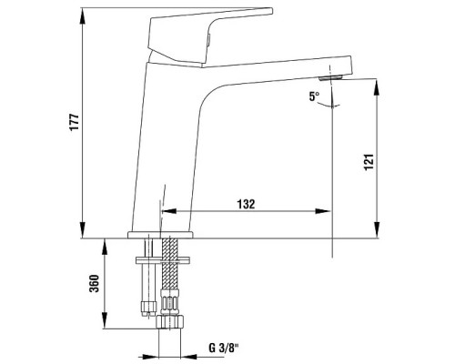 Смеситель для раковины E.C.A. Tiera Хром