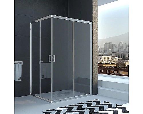 Душевой уголок Veconi Rovigo RV-10 100x90 RV10-10090-01-C5 профиль Хром стекло прозрачное