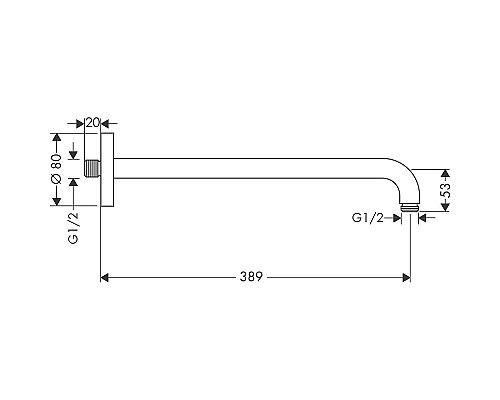 Кронштейн для верхнего душа Hansgrohe 27413140 Шлифованная бронза