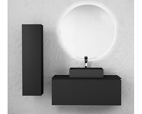 Шкаф пенал Jorno Stone 33 Stn.04.120/P/A/JR подвесной Антрацит