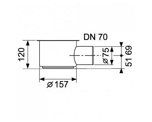 Сифон DN 70 TECE 650002