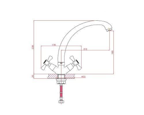 Смеситель для кухни Cron CN4242-3 Хром
