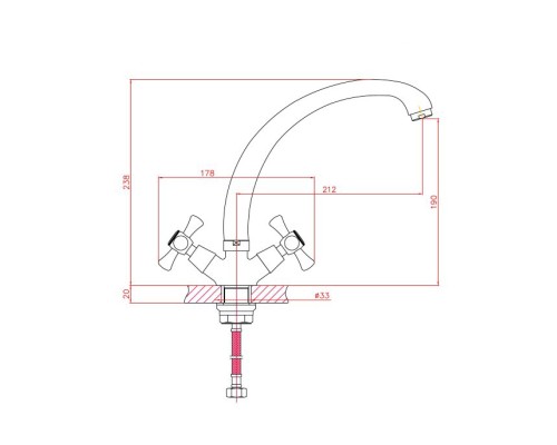 Смеситель для кухни Cron CN4242-3 Хром