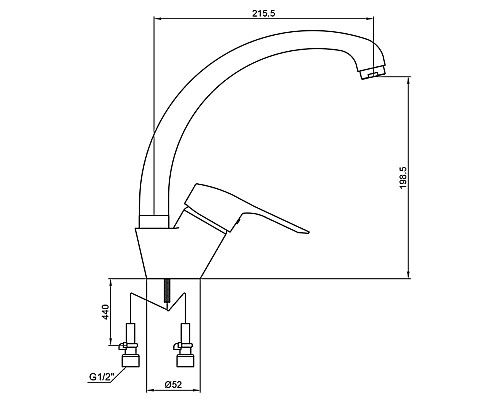 Смеситель для кухонной мойки KAISER City 21044