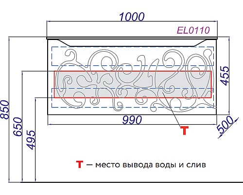 Тумба под раковину Clarberg Elegance 100 EL0110 подвесная Белая
