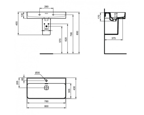 Раковина Ideal Standard Strada II 80 T300101 Euro White