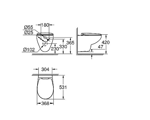 Унитаз Grohe подвесной с сиденьем с микролифтом 39351000