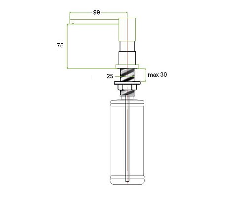 Дозатор встраиваемый ZORG ZR-22 ПЕСОЧНЫЙ