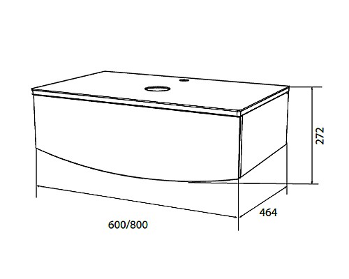 Тумба под раковину 1MarKa Nega 60П Ц0000002812 подвесная Белый глянец