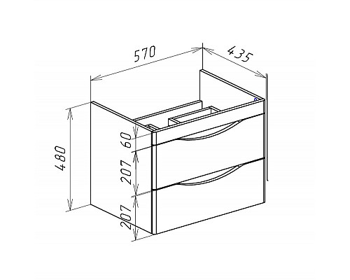 Тумба под раковину Bellezza Санриса 60 4630109180455 подвесная Капучино