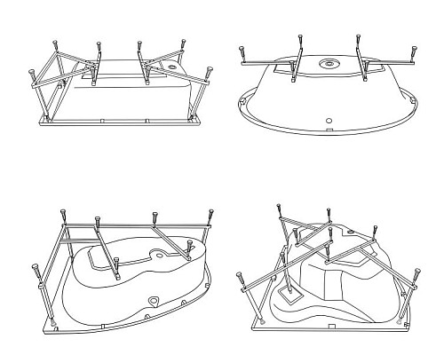 Каркас для ванны с установкой Excellent MR-02