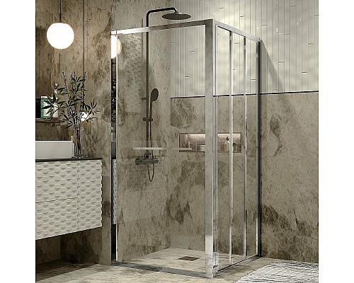 Душевой уголок Grossman Alba 90х90 GR-9090Al1 профиль Хром стекло прозрачное