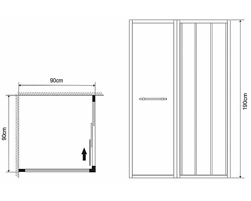 Душевой уголок Grossman Alba 90х90 GR-9090Al1 профиль Хром стекло прозрачное