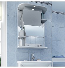 Зеркальный шкаф СанТа Лира 55 с подсветкой Белый