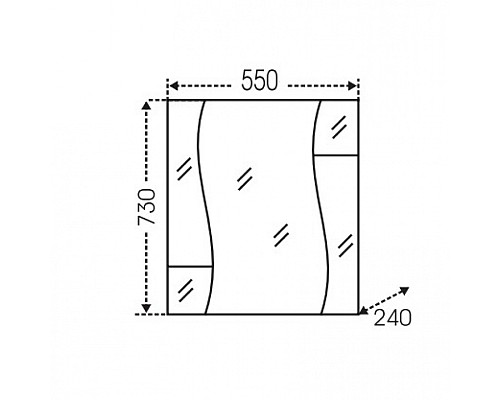 Зеркальный шкаф СанТа Лира 55 с подсветкой Белый