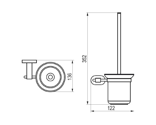 Ершик для унитаза с держателем Chrome CR 410.00 X07P196