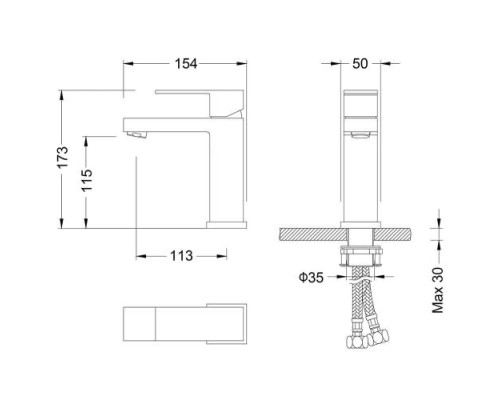 Смеситель для раковины Grocenberg GB2008 Черный матовый