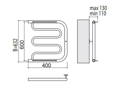 Полотенцесушитель водяной Terminus Фокстрот AISI 32 4620768881312