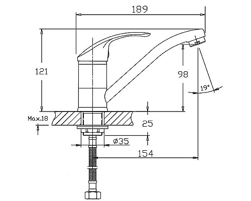 Смеситель для раковины Haiba HB4536-2 Хром