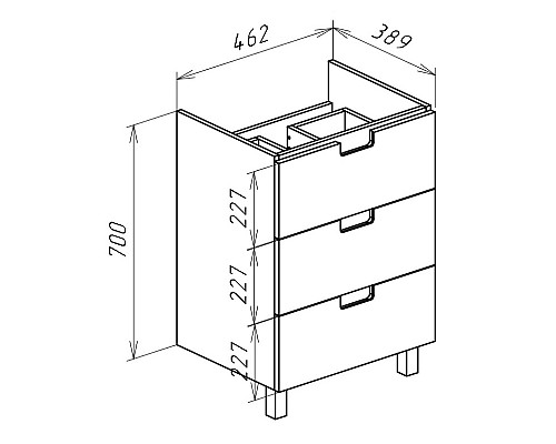 Тумба под раковину Bellezza Пегас 50 4630406140039 Красная Белая