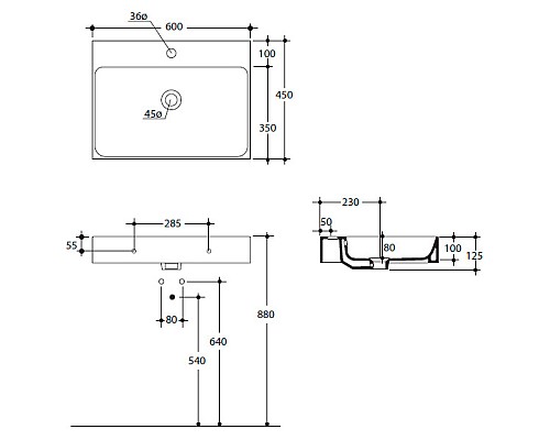 Раковина Kerasan Cento 353101 60