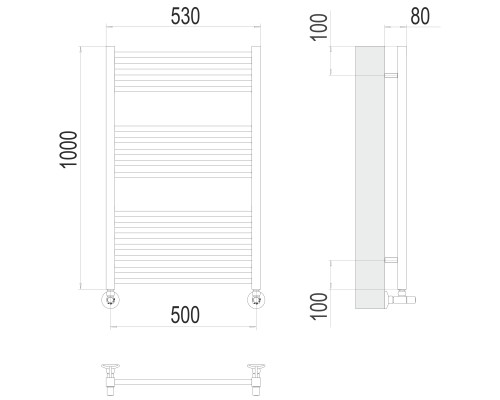 Полотенцесушитель Terminus Люкс Сицилия П16 500х1000