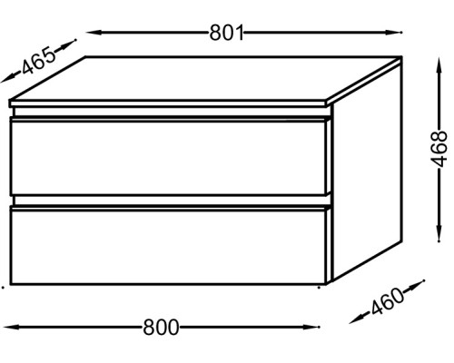 Тумба Jacob Delafon Vox 80 EB2061-RA-E15 подвесная Черное дерево
