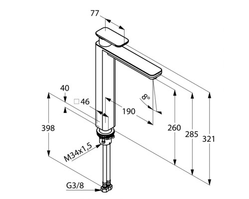 Однорычажный смеситель для раковины Kludi E2 492980575