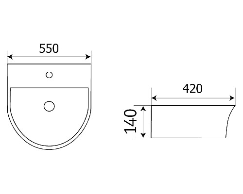 Раковина CeramaLux 55 78370С Белая
