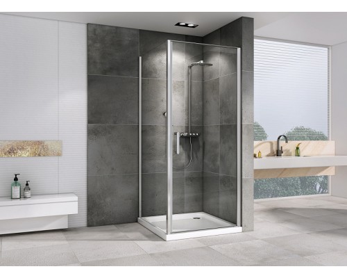 Душевой уголок Abber Sonnenstrand 90x80 профиль Хром стекло прозрачное