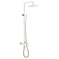 Стойка для душа c термостатом Boheme Uno White Gold