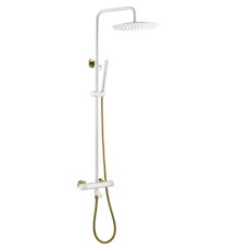 Стойка для душа c термостатом Boheme Uno White Gold